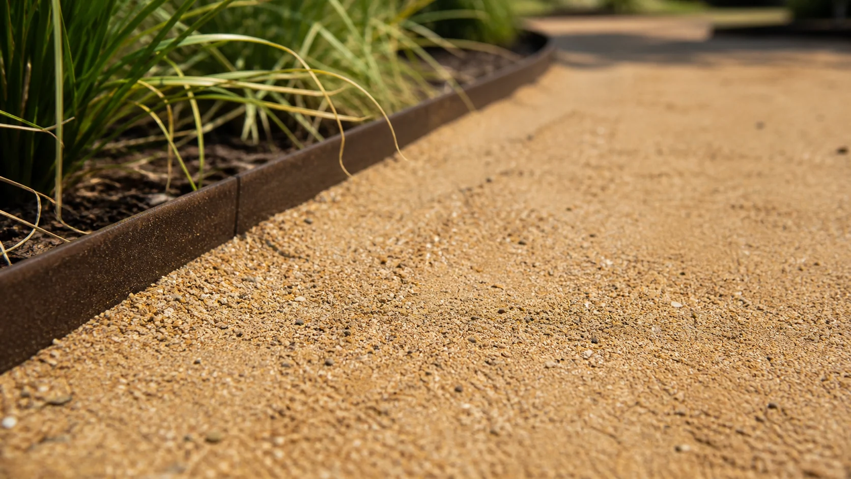 Compacted decomposed granite surface used for a backyard path.